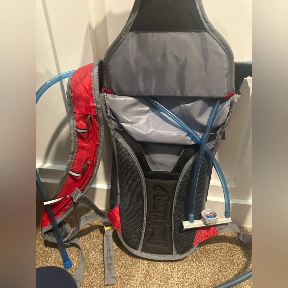 Jetflow Water Bottle Red and Gray Hydration Backpack
